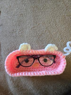 Crochet Pig Glasses Case — Handmade Crochet Holder