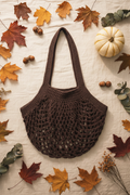 Brown Crochet Market Bag - Boho